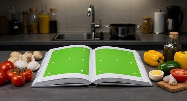 Open Culinary Cookbook Mockup